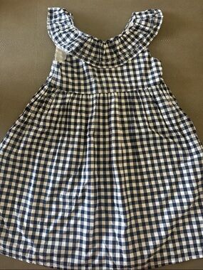 Janie and Jack Navy and White Gingham Ruffle Sundress